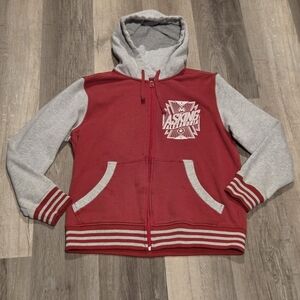 Asking Alexandria Band Mens Hoodie Sweater Zip Metal Core Varsity Style Size M